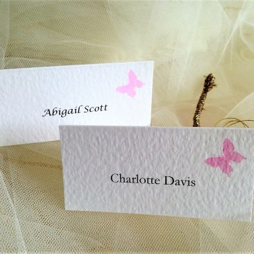 Pink Butterfly Place Cards