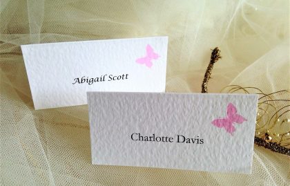 Pink Butterfly Place Cards