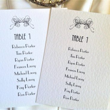Art Deco Table Plan Cards