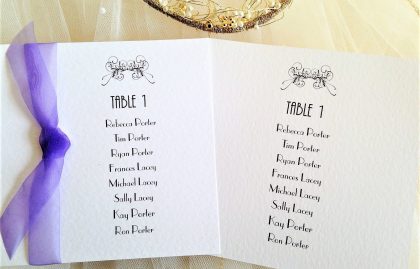 Art Deco Square Table Plan Cards