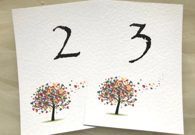 Love Tree Table Number Cards