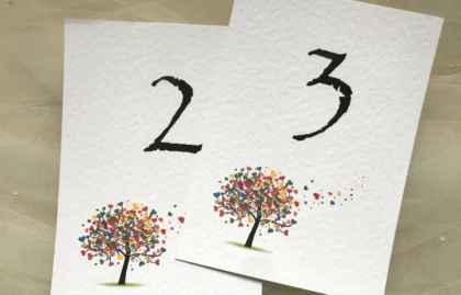 Love Tree Table Number Cards