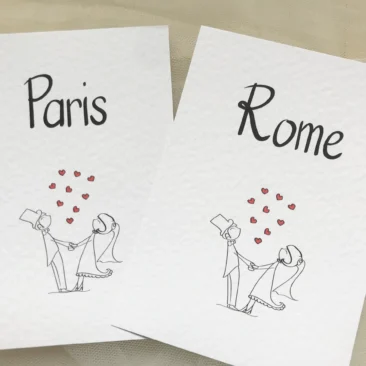 Bride & Groom Table Name and Table Number Cards