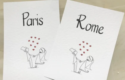 Bride & Groom Table Name and Table Number Cards