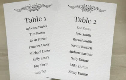 Motif Table Plan Cards