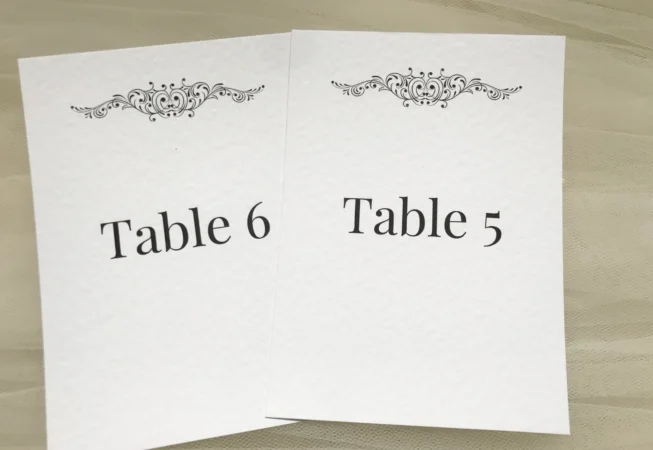 Motif Table Name and Table Number Cards