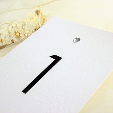Diamante Heart Table Number Cards