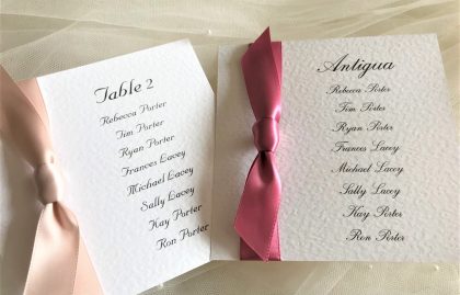 Square Table Plan Cards