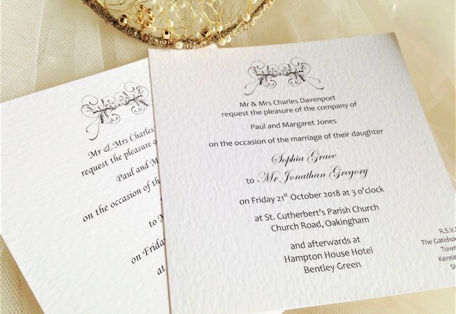 Art Deco Flat Square Wedding Invitations