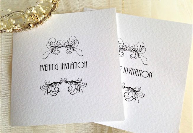 Art Deco Square Centre Fold Wedding Invitations