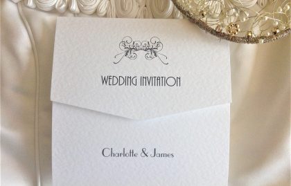 Art Deco Tri Fold Wedding Invitations