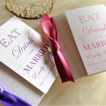 Eat Drink and Be Married Square Gatefold Wedding Invitations