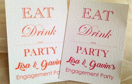 Eat Drink and Party Postcard Invitations