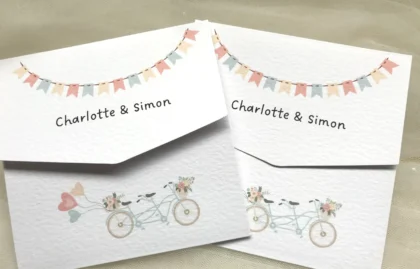 Tandem Bike Tri Fold Invitations