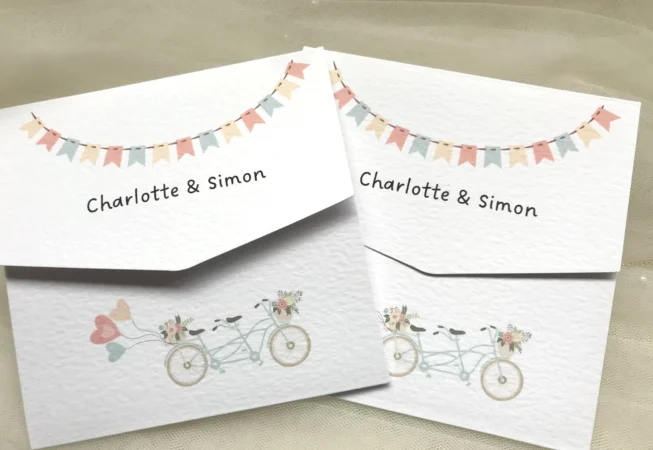 Tandem Bike Tri Fold Invitations