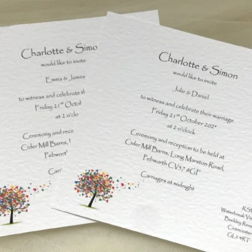 Love Tree Square Invitations
