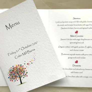 Love Tree Menu Booklets