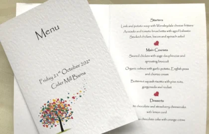 Love Tree Menu Booklets