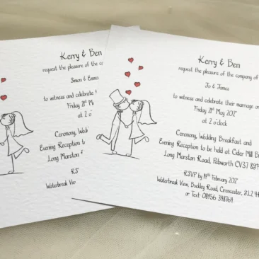Bride and Groom Square Wedding Invitations