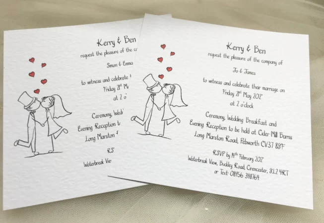 Bride and Groom Square Wedding Invitations