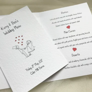 Bride and Groom Menu Booklets