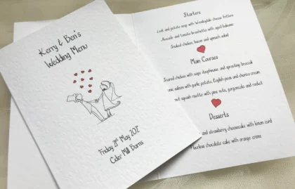 Bride and Groom Menu Booklets