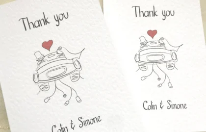 Bride and Groom Thank You Cards