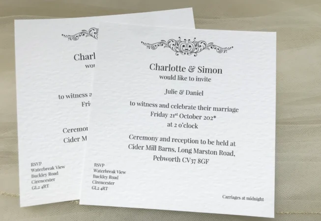 Motif Flat Square Wedding Invitations