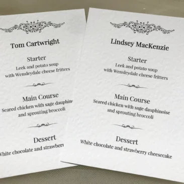 Motif Personalised Menu Cards