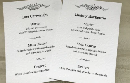 Motif Personalised Menu Cards