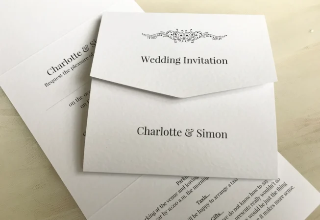 Motif Tri Fold Wedding Invitations