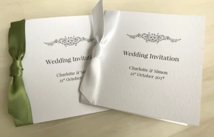 Motif Centre Fold Wedding Invitations