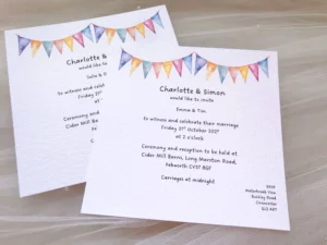 Summer Bunting Square Wedding Invitations