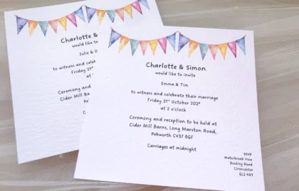 Summer Bunting Square Wedding Invitations