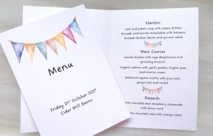 Summer Bunting Menu Booklets