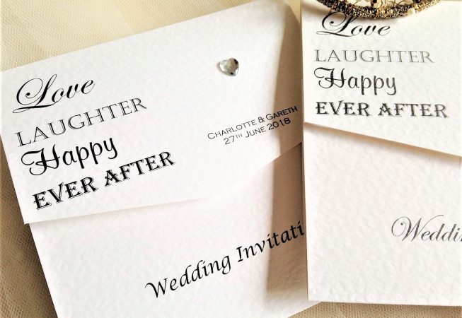 Love Laughter Tri Fold Wedding Invitations