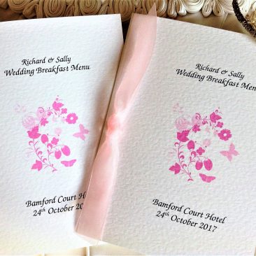 Pink Butterfly Menu Booklets