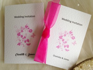 Pink Butterfly Wedding Invitations