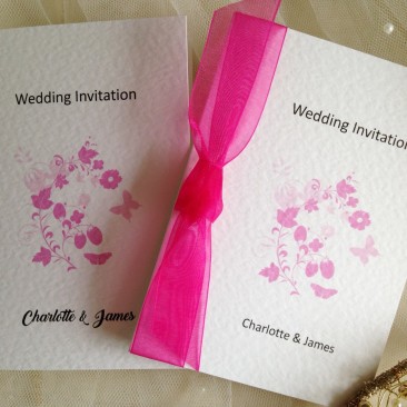 Pink Butterfly Wedding Invitations