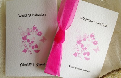 Pink Butterfly Wedding Invitations
