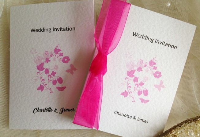 Pink Butterfly Wedding Invitations