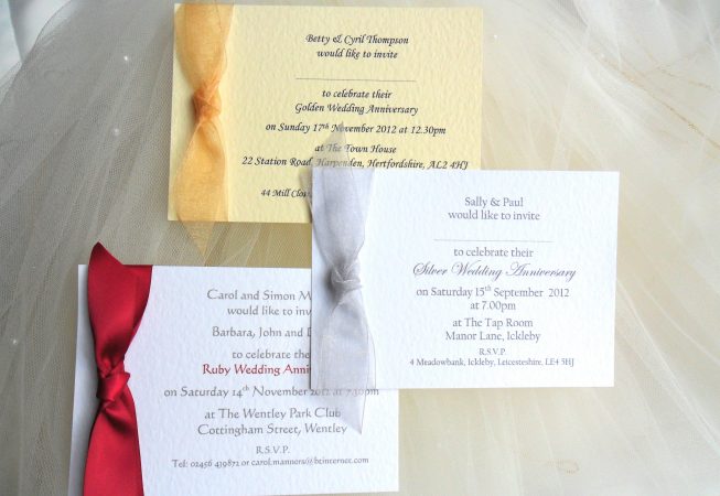 Single Sided Wedding Anniversary Invitations
