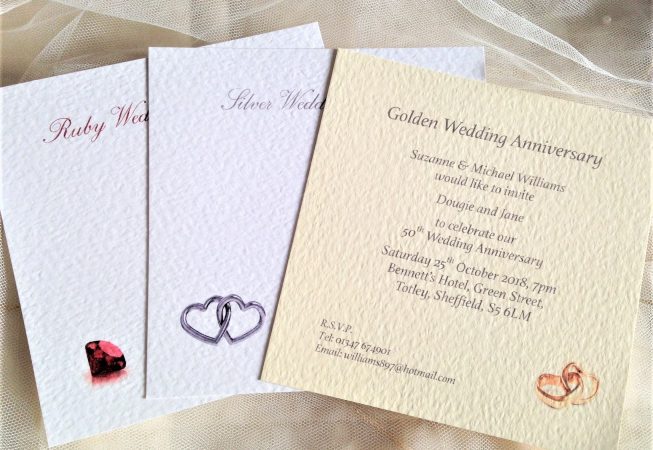 Square Wedding Anniversary Invitations