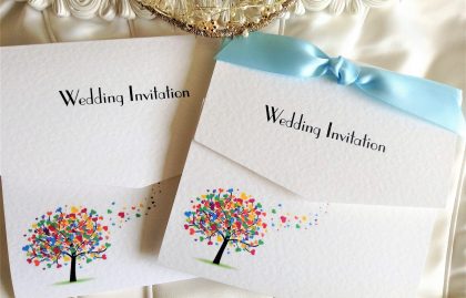 Love Tree Tri Fold Wedding Invitations