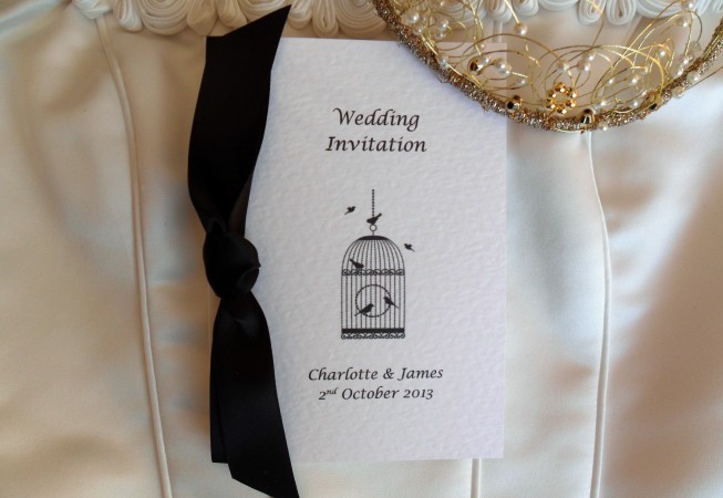 Vintage Birdcage Centre Fold Wedding Invitations
