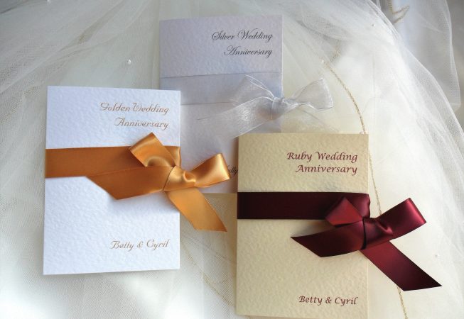 Wrap Ribbon Wedding Anniversary Invitations