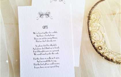 Art Deco Guest Information Cards