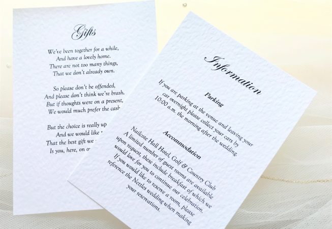 Plain Guest Information Cards
