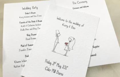 Bride & Groom Order of Service Booklets