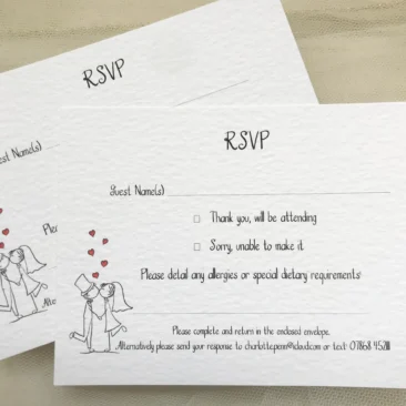 Bride and Groom RSVP Postcards